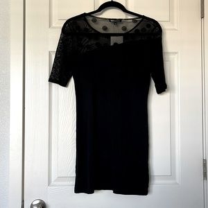 Black Polka Dot Sheer Mini Dress